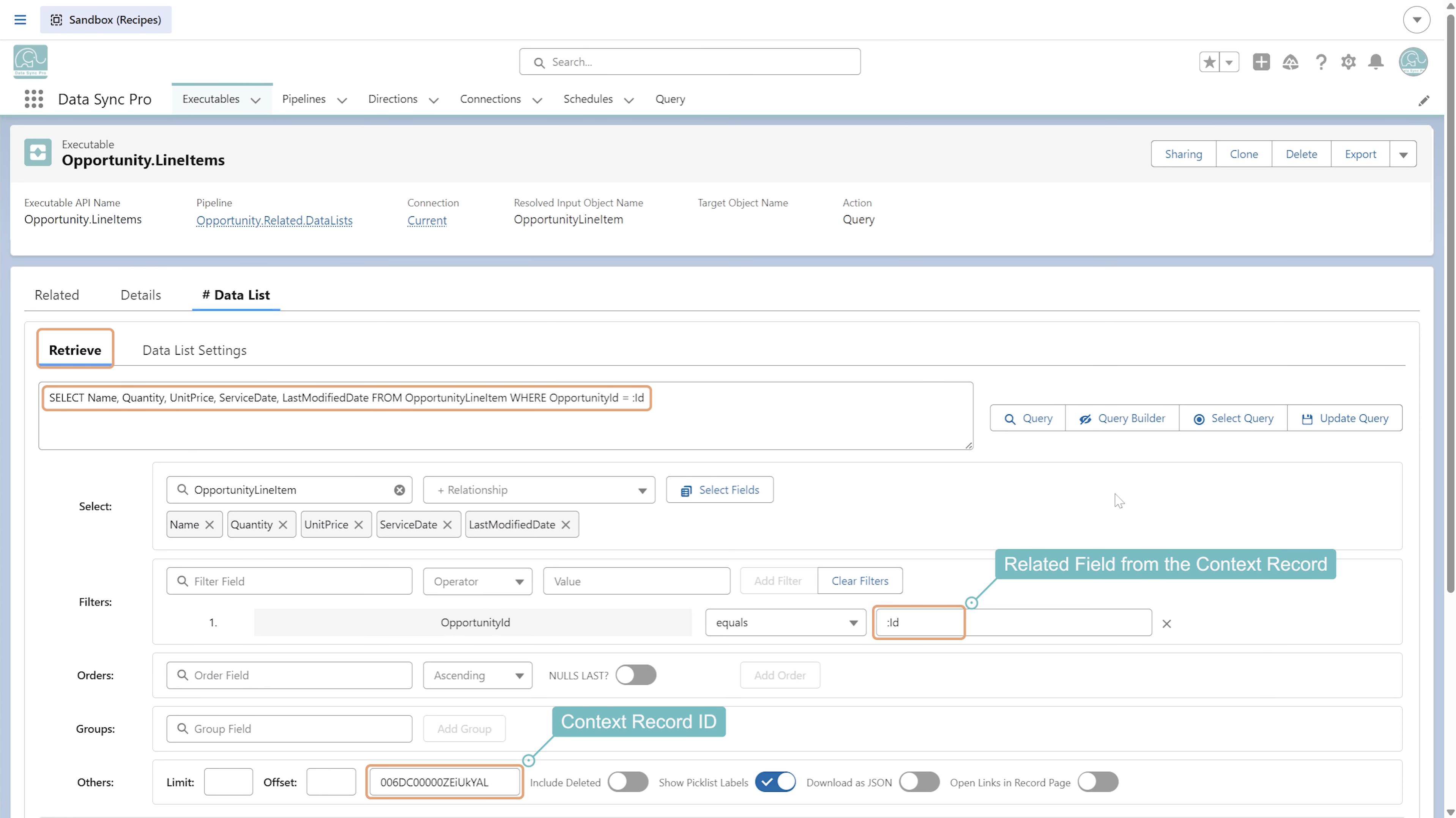 data-retrieval-in-a-related-data-list-executable